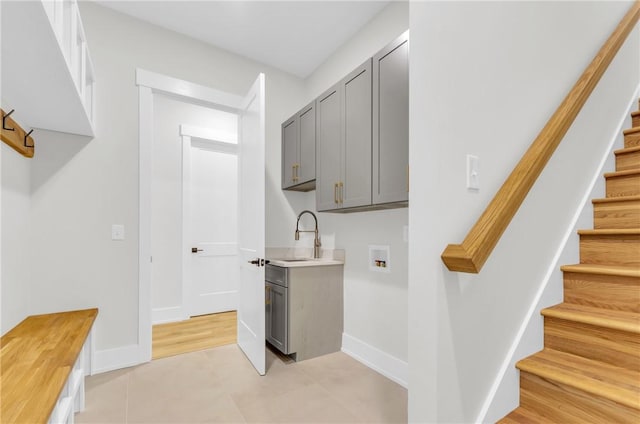 120 Thomason View Rd, Fountain Inn, SC 29644 - laundry room with cabinet space, washer hookup, and baseboards