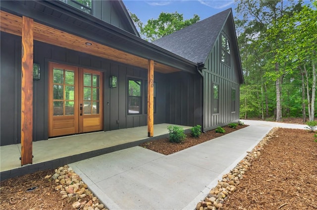 120 Thomason View Rd, Fountain Inn, SC 29644 - property entrance with board and batten siding and a shingled roof