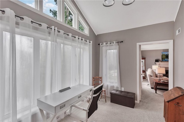 312 Northlake Dr, Anderson, SC 29625 - office area with light colored carpet and high vaulted ceiling
