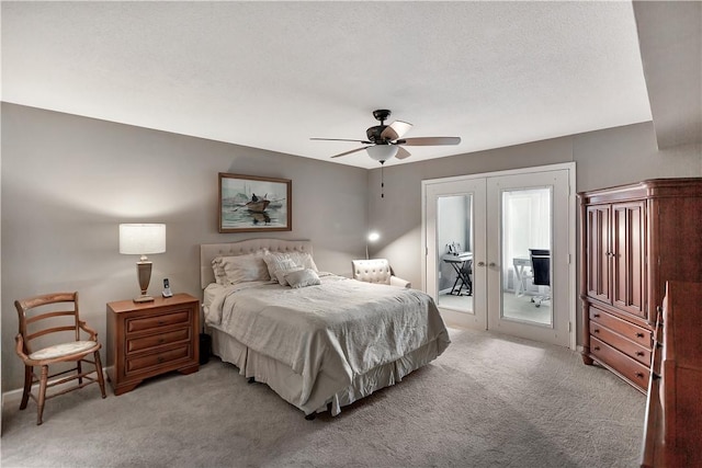 312 Northlake Dr, Anderson, SC 29625 - bedroom with french doors, access to exterior, light carpet, and ceiling fan