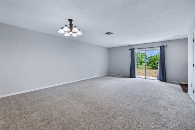 13036 W Camelia Ln, Seneca, SC 29678 - carpeted empty room featuring a chandelier, baseboards, and a textured ceiling