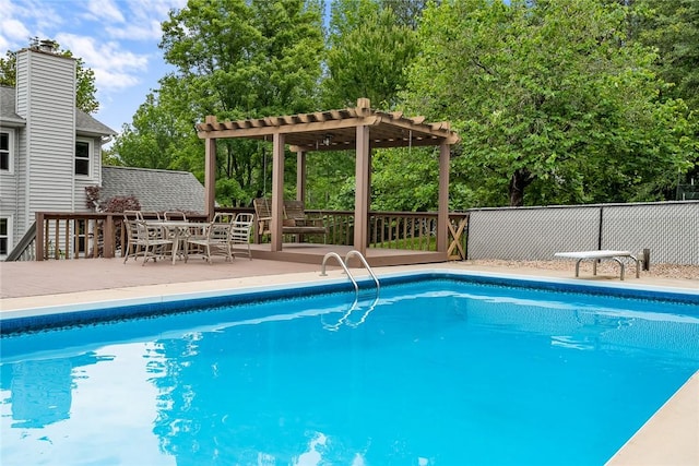 101 Long View Ln, Pickens, SC 29671 - view of swimming pool featuring a pergola and view of wooded area