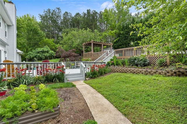 101 Long View Ln, Pickens, SC 29671 - view of green lawn featuring a deck
