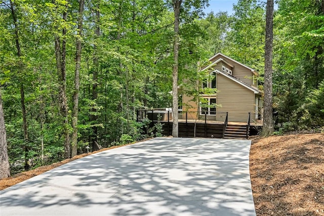 307 Warbranch Rd, Central, SC 29630 - view of front of house with a wooden deck and a view of trees