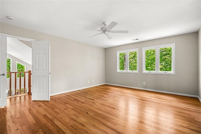 307 Warbranch Rd, Central, SC 29630 - empty room with ceiling fan, baseboards, light wood-style floors, and a smoke detector