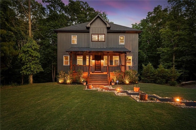 2000 Ridge Rd, Hartwell, GA 30643 - view of front of house with a porch, a front yard, and roof with shingles