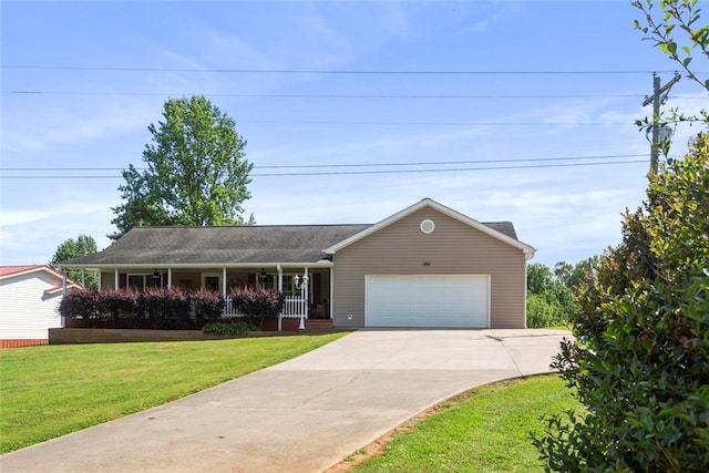 661 Playground Rd, Walhalla, SC 29691 - view of front of property featuring an attached garage, concrete driveway, a front yard, and a porch
