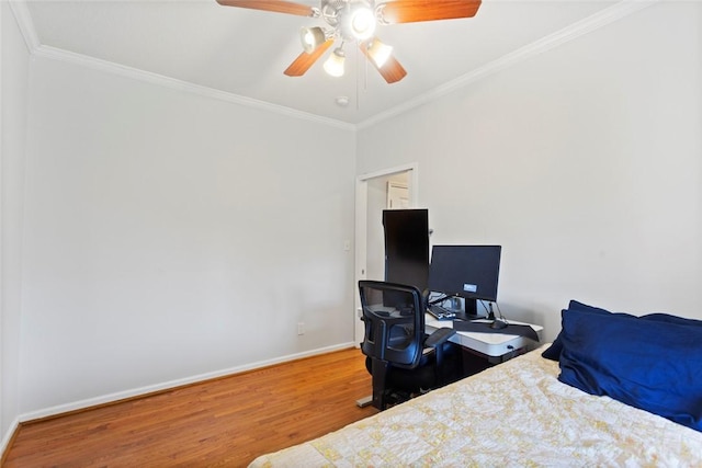 661 Playground Rd, Walhalla, SC 29691 - bedroom with wood finished floors, crown molding, baseboards, and a ceiling fan