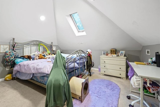 151 Hannah Cir, Anderson, SC 29621 - bedroom with a skylight, light carpet, vaulted ceiling, and baseboards