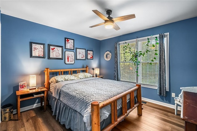 169 Campbell Bridge Rd, Seneca, SC 29678 - bedroom with baseboards, wood finished floors, and a ceiling fan