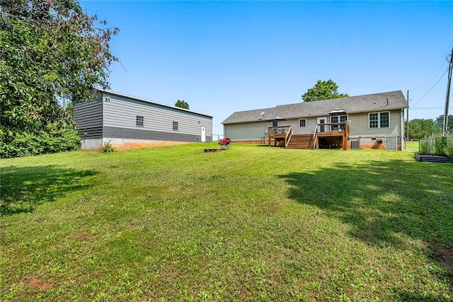 169 Campbell Bridge Rd, Seneca, SC 29678 - back of house featuring a deck, a yard, and stairway