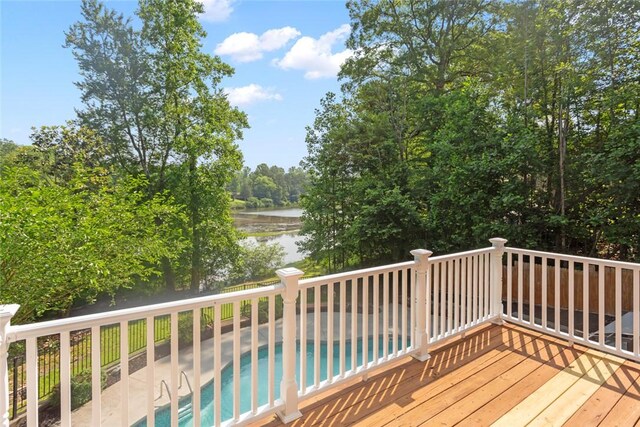 204 Lakeside Dr, Walhalla, SC 29691 - wooden deck with a water view