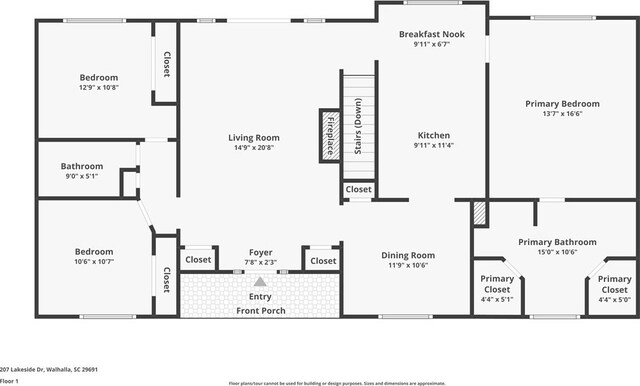 204 Lakeside Dr, Walhalla, SC 29691 - property floor plan