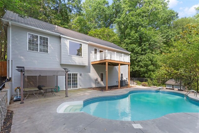 204 Lakeside Dr, Walhalla, SC 29691 - view of swimming pool with central AC unit and a patio
