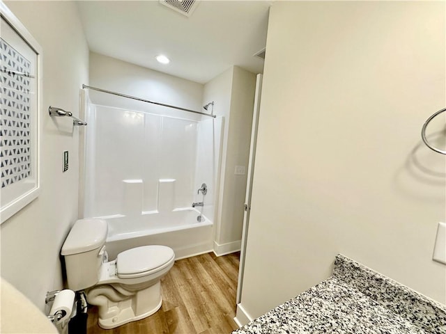 448 Seaborn Cir, Pendleton, SC 29670 - full bath featuring toilet, wood finished floors,  shower combination, baseboards, and recessed lighting
