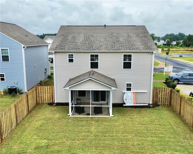 448 Seaborn Cir, Pendleton, SC 29670 - back of house featuring a sunroom and central AC unit