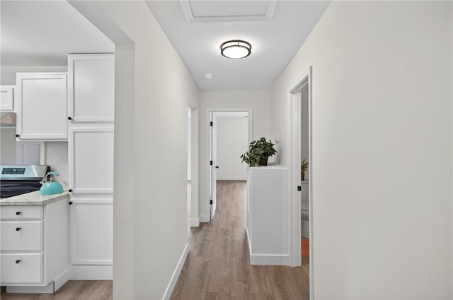 1103 Scott Dr, Anderson, SC 29625 - hallway featuring light wood-type flooring and baseboards
