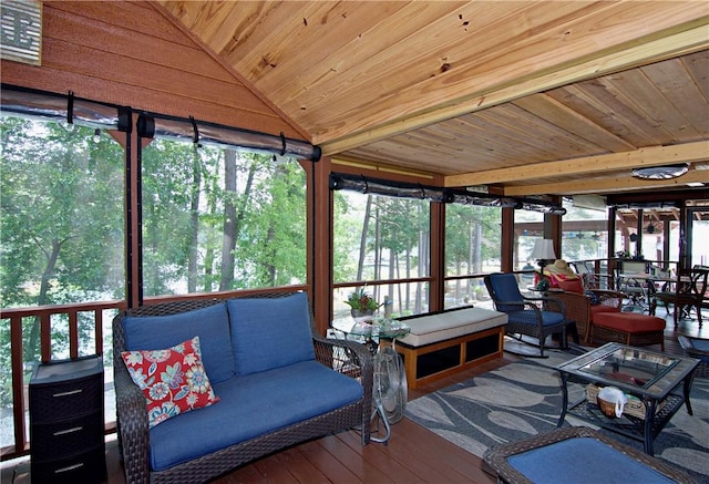 669 N Fleetwood Ln, Fair Play, SC 29643 - sunroom featuring an outdoor living space and vaulted ceiling