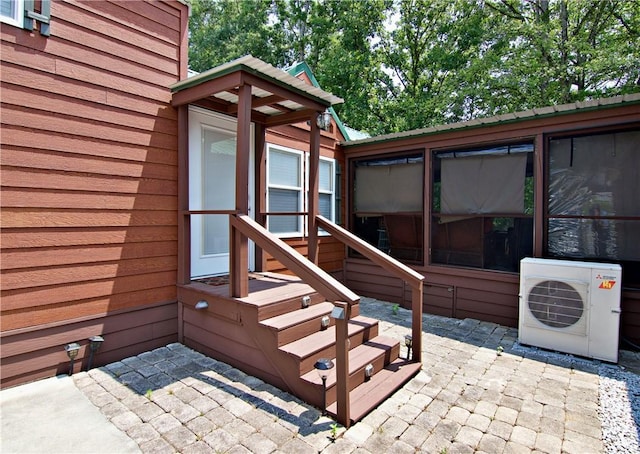 669 N Fleetwood Ln, Fair Play, SC 29643 - view of exterior entry featuring ac unit and a patio area