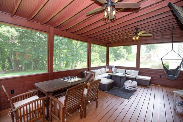 104 Tinsley Dr, Anderson, SC 29621 - sunroom featuring a ceiling fan, outdoor lounge area, and plenty of natural light