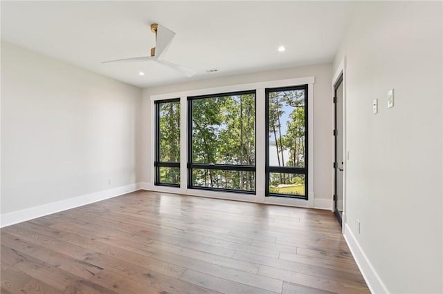 221 Hermitage Dr, Six Mile, SC 29682 - empty room with wood-type flooring, baseboards, and recessed lighting