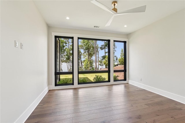 221 Hermitage Dr, Six Mile, SC 29682 - empty room featuring plenty of natural light, hardwood / wood-style floors, baseboards, and recessed lighting