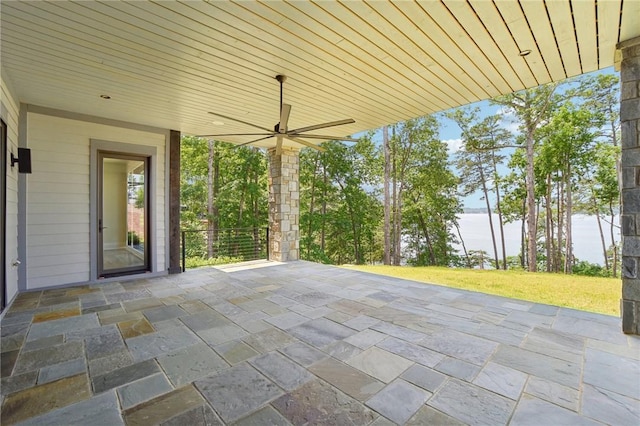 221 Hermitage Dr, Six Mile, SC 29682 - view of patio with a ceiling fan