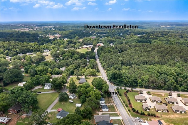 710 Greenville St, Pendleton, SC 29670 - aerial perspective of suburban area featuring a heavily wooded area