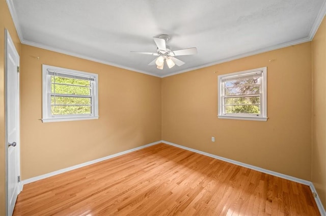 100 Colonial Ct, West Union, SC 29696 - unfurnished room featuring baseboards, light wood-style floors, a ceiling fan, and ornamental molding