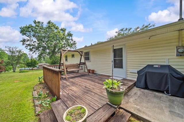 100 Colonial Ct, West Union, SC 29696 - wooden deck featuring a lawn and a grill