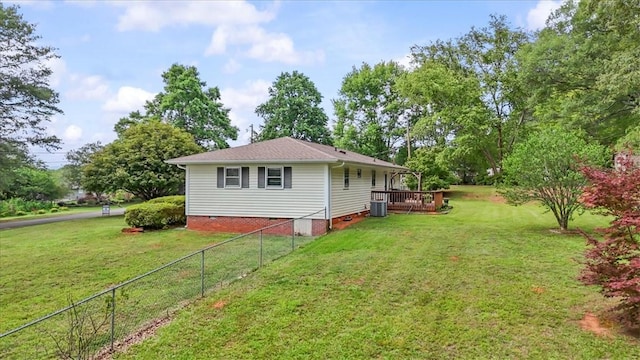 100 Colonial Ct, West Union, SC 29696 - back of house with crawl space, central air condition unit, and a deck