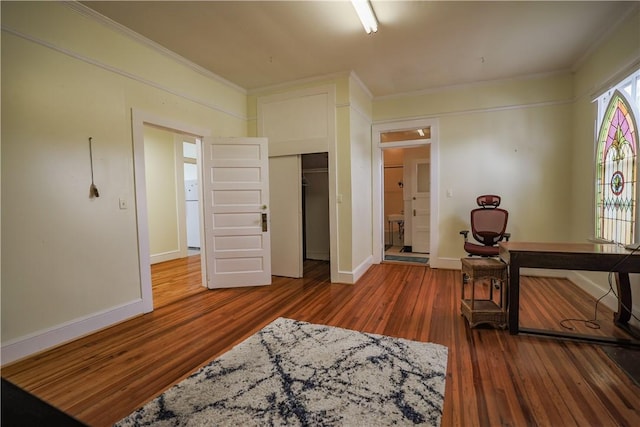 206 W N 1st St, Seneca, SC 29678 - office featuring wood finished floors, ornamental molding, and baseboards