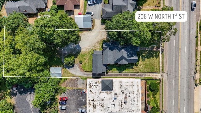 206 W N 1st St, Seneca, SC 29678 - aerial perspective of suburban area featuring property boundaries highlighted