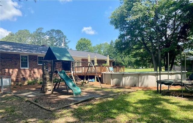 7 Carlisle Dr, Honea Path, SC 29654 - view of jungle gym with an outdoor pool and a yard