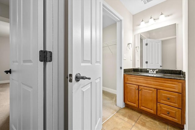 1814 Muscovy Way, Seneca, SC 29678 - bathroom with vanity, baseboards, and tile patterned floors