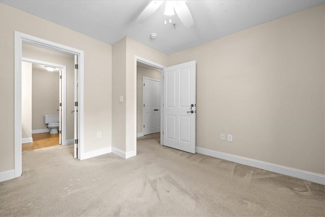 1814 Muscovy Way, Seneca, SC 29678 - unfurnished bedroom featuring light colored carpet, baseboards, and ceiling fan