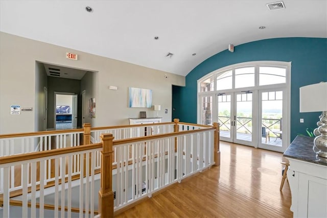 1814 Muscovy Way, Seneca, SC 29678 - corridor with vaulted ceiling, light wood-style flooring, and an upstairs landing