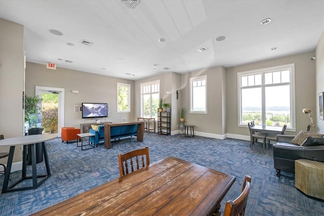 1814 Muscovy Way, Seneca, SC 29678 - dining space featuring carpet flooring, healthy amount of natural light, baseboards, and recessed lighting