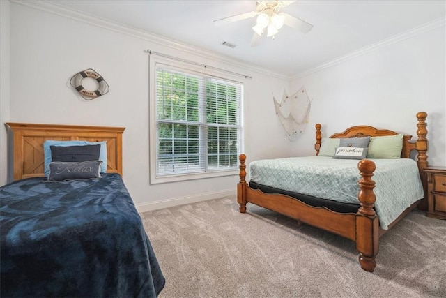149 Summers Way, Seneca, SC 29672 - carpeted bedroom featuring crown molding, baseboards, and a ceiling fan