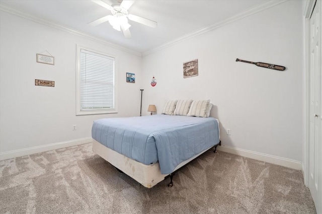 149 Summers Way, Seneca, SC 29672 - bedroom with carpet flooring, ornamental molding, baseboards, and a ceiling fan