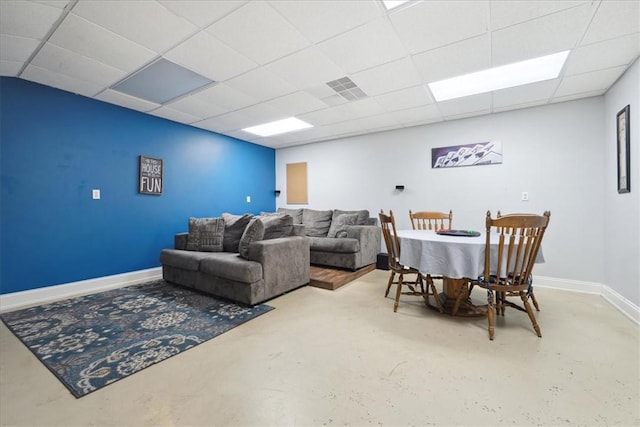 149 Summers Way, Seneca, SC 29672 - living room with concrete floors, baseboards, and a drop ceiling