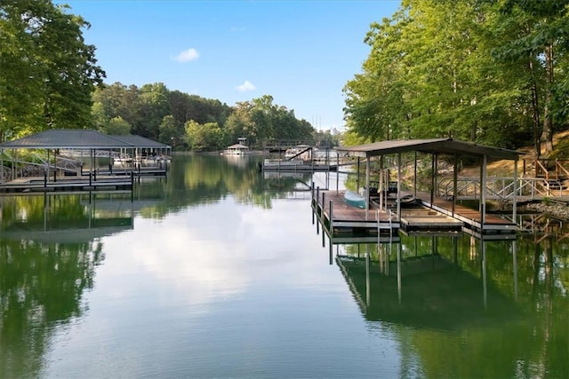 149 Summers Way, Seneca, SC 29672 - dock featuring a water view, boat lift, and a view of trees
