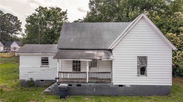 209 A St, Anderson, SC 29625 - rear view of house with crawl space, covered porch, and a shingled roof