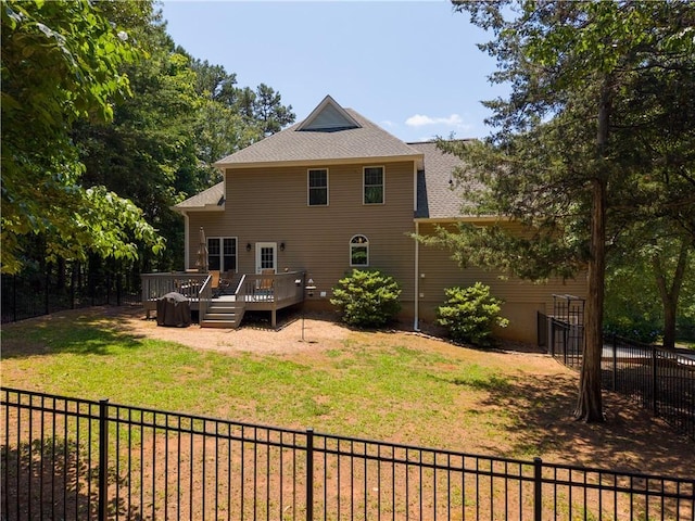 606 Lighthouse Ct, Seneca, SC 29672 - rear view of house with a wooden deck and a shingled roof