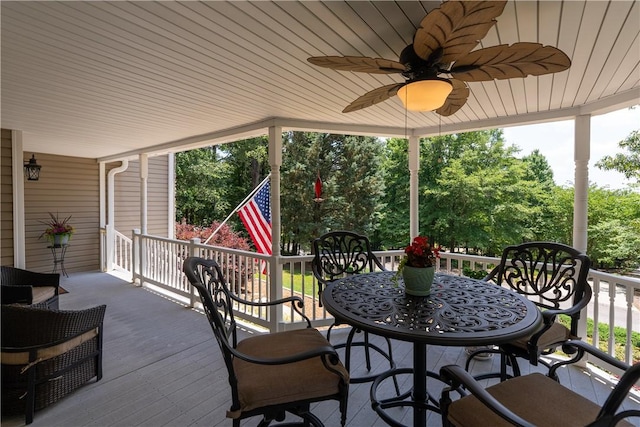 606 Lighthouse Ct, Seneca, SC 29672 - deck featuring a ceiling fan and outdoor dining area