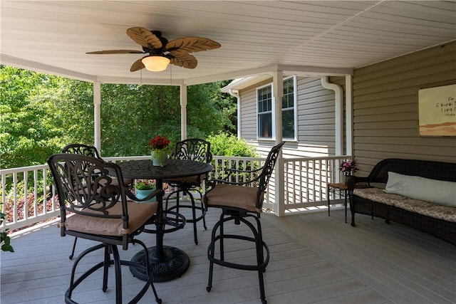 606 Lighthouse Ct, Seneca, SC 29672 - wooden deck with ceiling fan and outdoor dining area