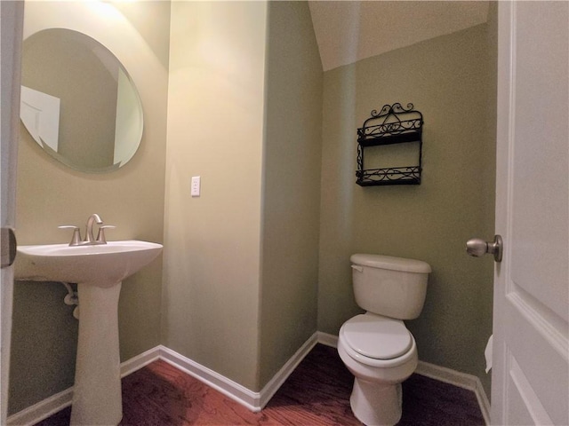 605 Spirit Mountain Ln, Easley, SC 29640 - half bathroom with toilet, wood finished floors, and baseboards
