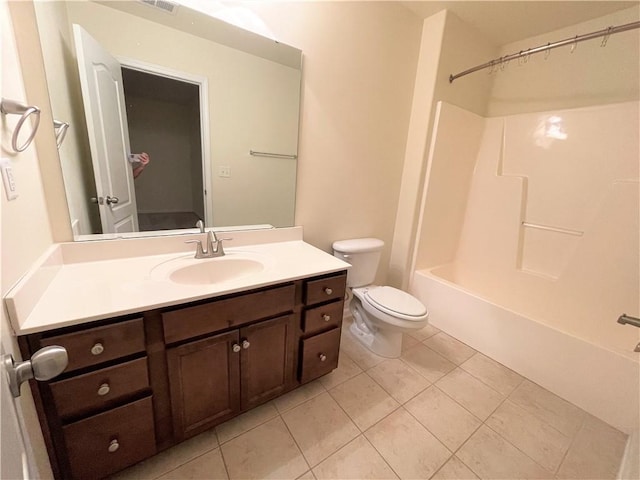 605 Spirit Mountain Ln, Easley, SC 29640 - bathroom with toilet, vanity, shower / tub combination, and tile patterned floors