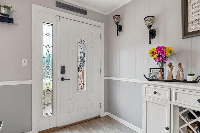 304 Samuel Rd, Honea Path, SC 29654 - foyer with light wood-style flooring, ornamental molding, and baseboards