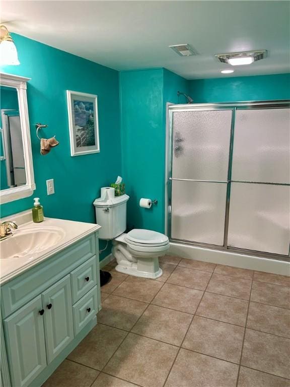 105 Eagle Ct, Westminster, SC 29693 - bathroom with vanity, tile patterned flooring, and a stall shower
